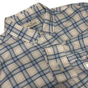 Chatham Road Collection‎ XXL Blue Plaid Button Down Shirt Long Sleeve Stretch